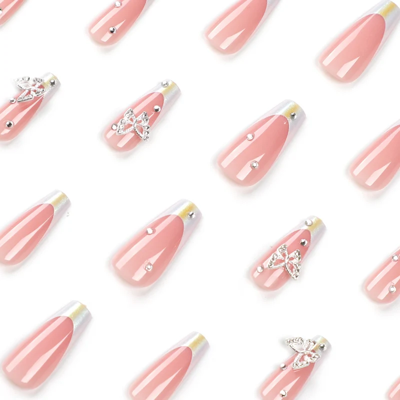 Artistic Gel Nails with Rhinestone Decorations Stornfield