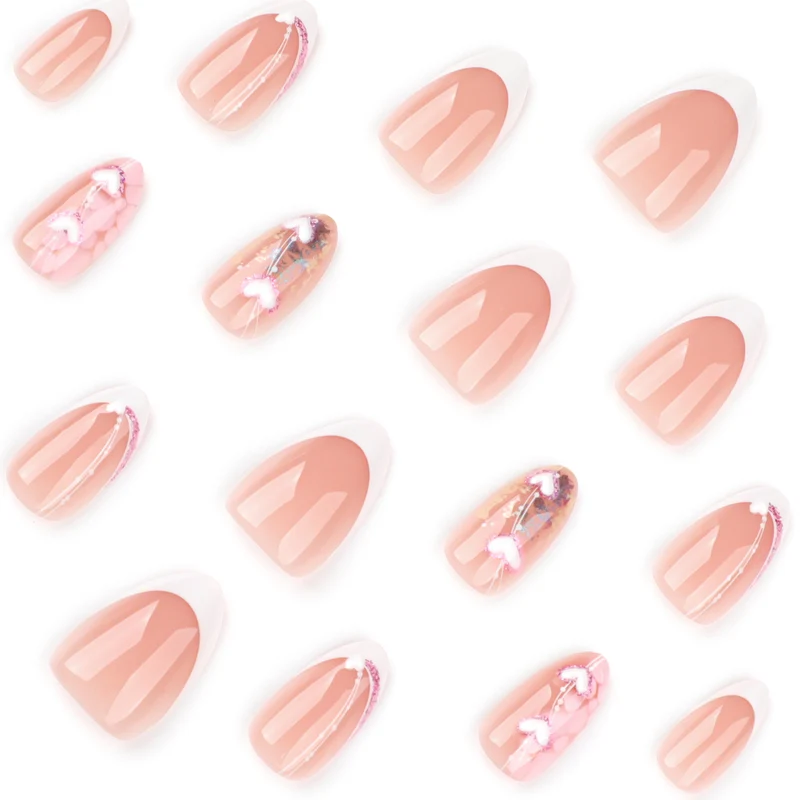 Artistic Gel Nails with Romantic Heart Designs Stornfield