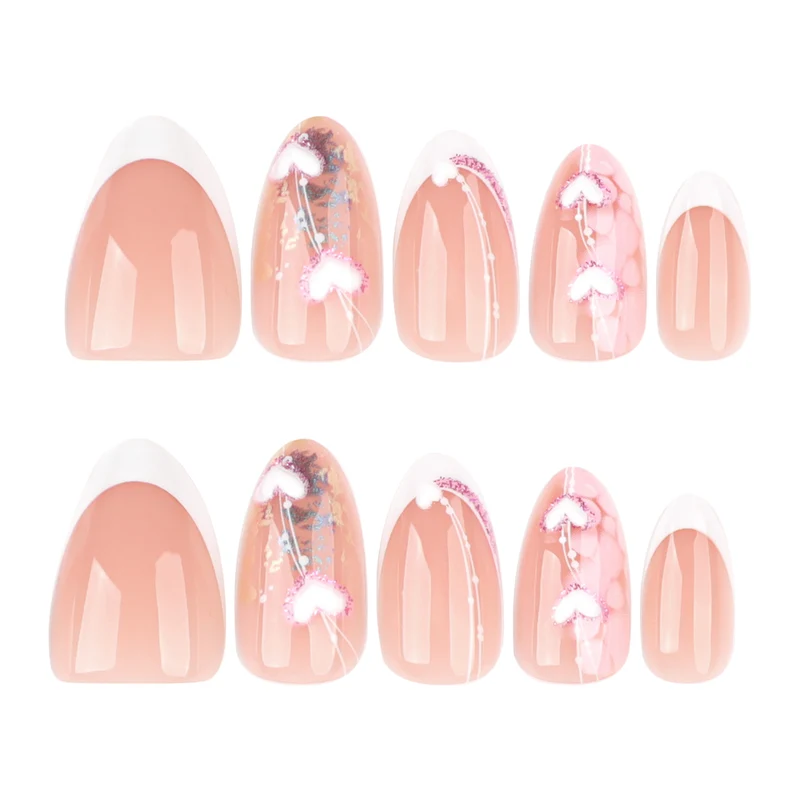 Artistic Gel Nails with Romantic Heart Designs Stornfield