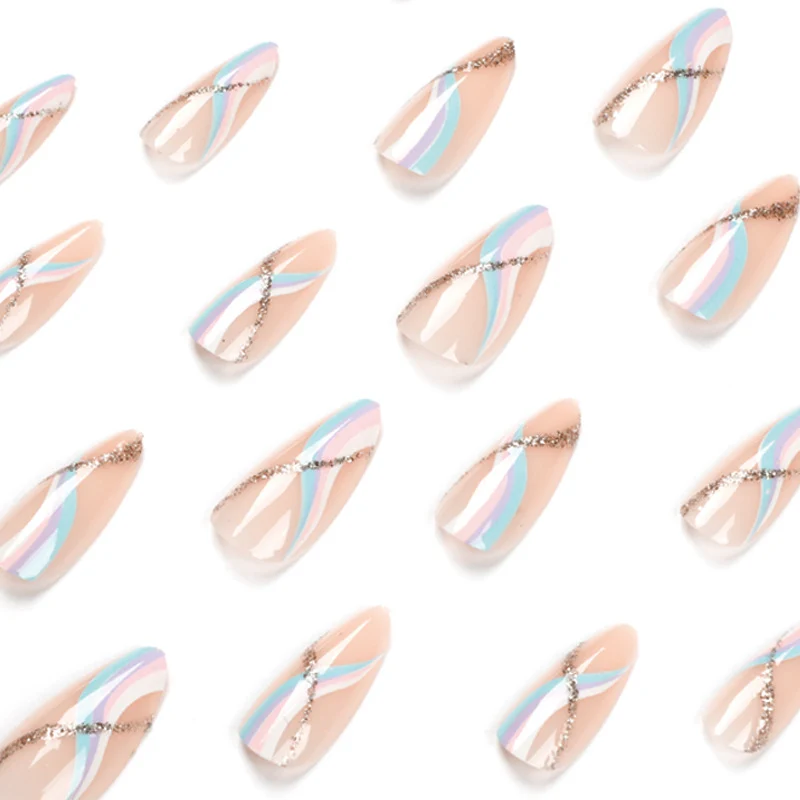 Artistic gel nails with modern gradients and rhinestone accents Stornfield