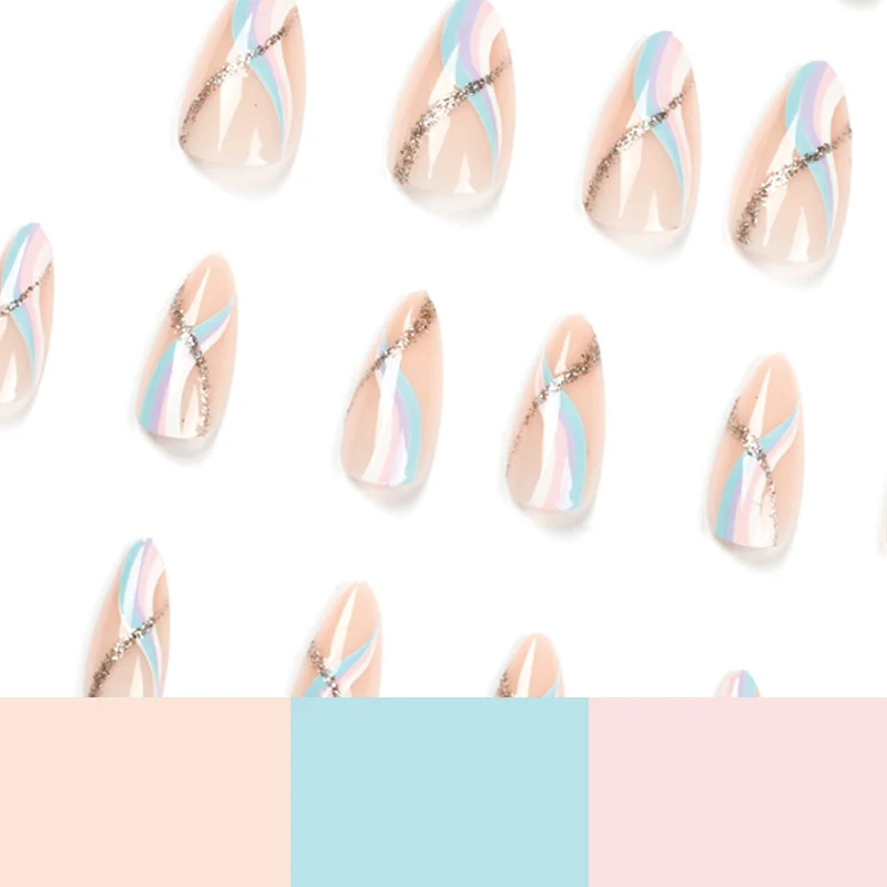 Artistic gel nails with modern gradients and rhinestone accents Stornfield