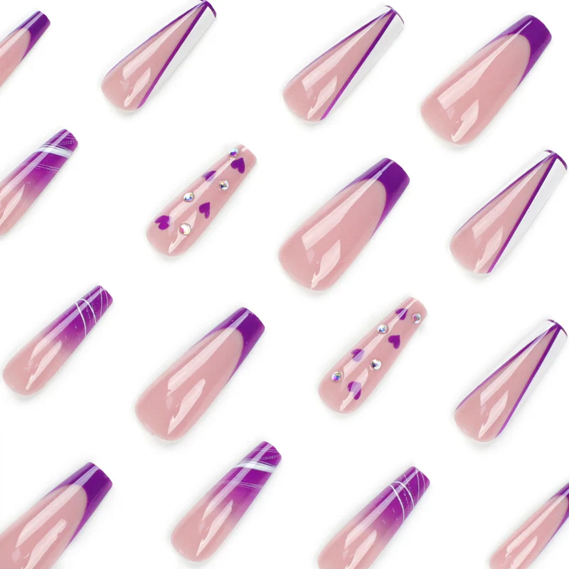 Artistic Gel Nails with Hearts and Gradient Stornfield