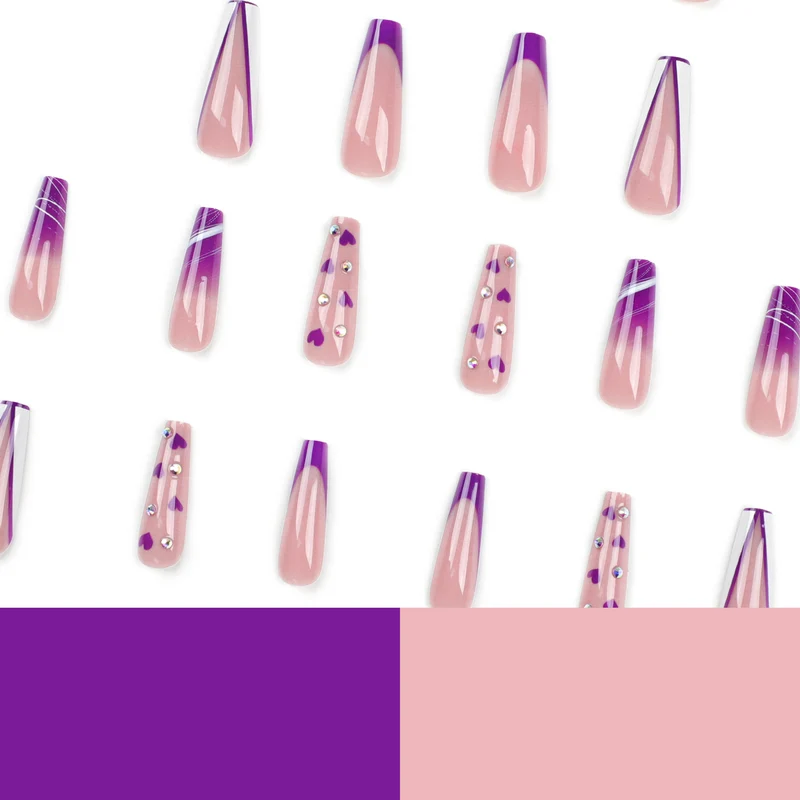 Artistic Gel Nails with Hearts and Gradient Stornfield