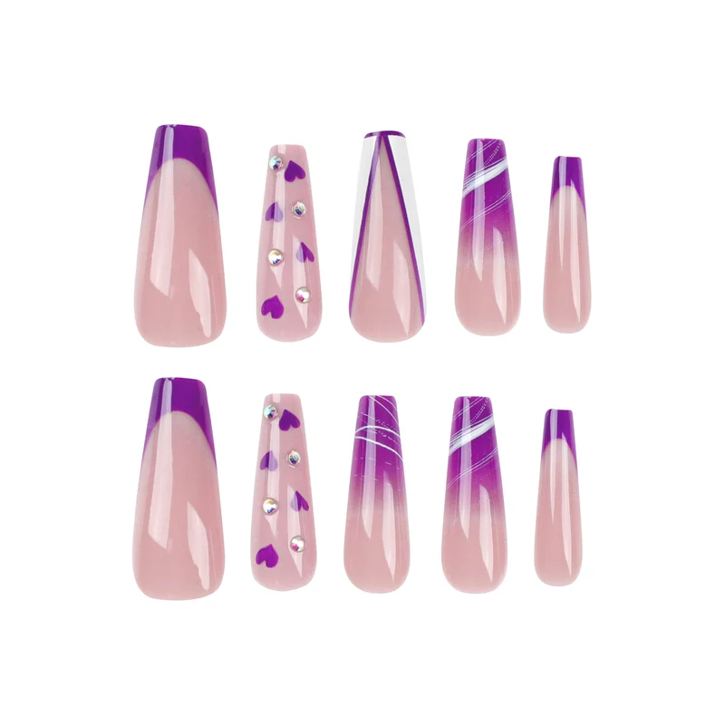 Artistic Gel Nails with Hearts and Gradient Stornfield