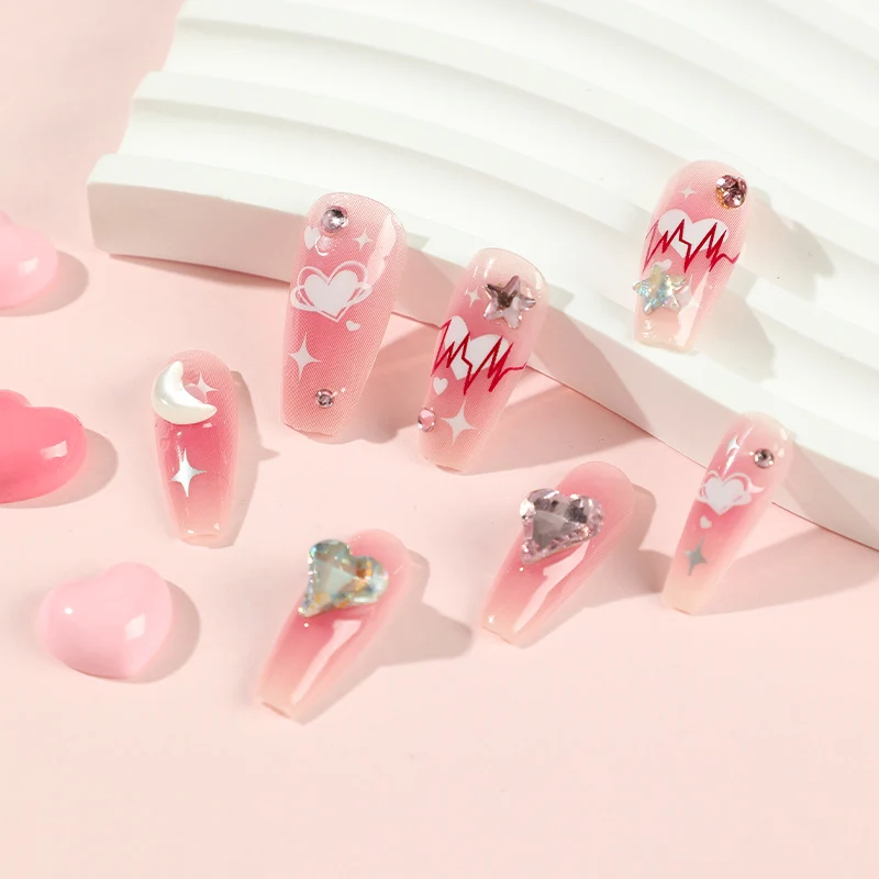 Artful Gel Nails with Glamorous Decorations Stornfield