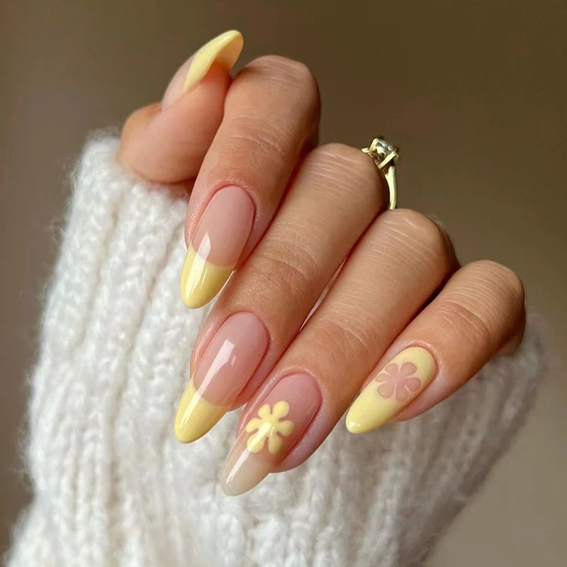Artistic Gel Nails with Floral Designs Stornfield