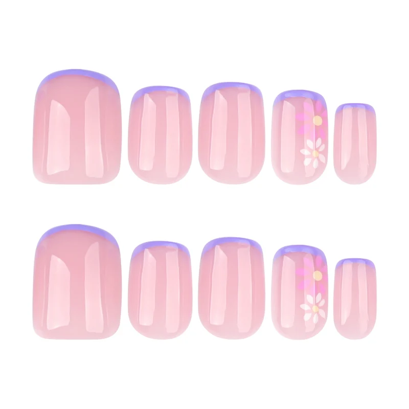 Artistic gel nails with floral design Stornfield