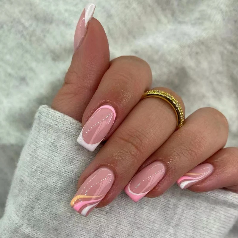 Artful Gel Nails with Elegant Accents Stornfield