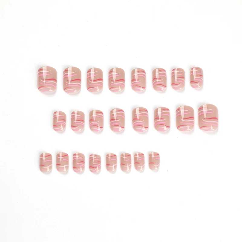 Artful Gel Nails with Elegant Wave Pattern Stornfield