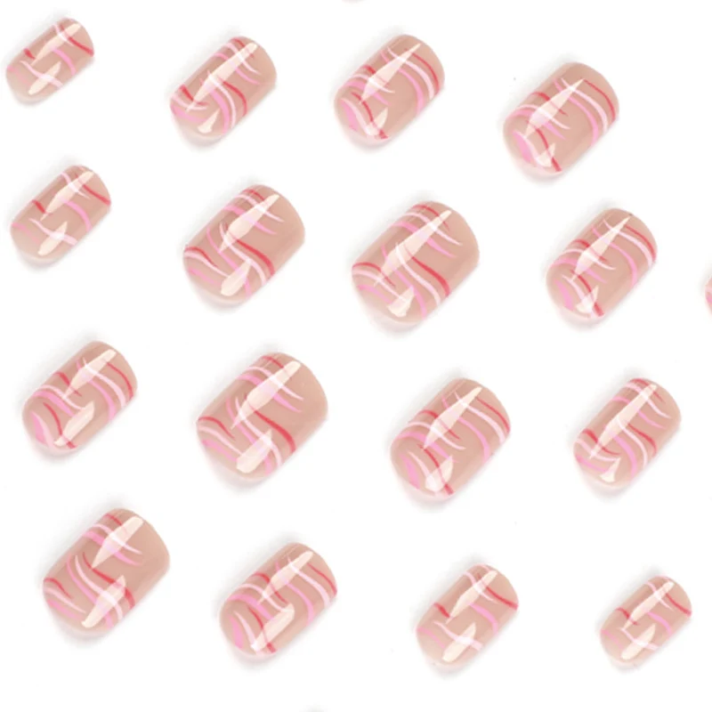 Artful Gel Nails with Elegant Wave Pattern Stornfield
