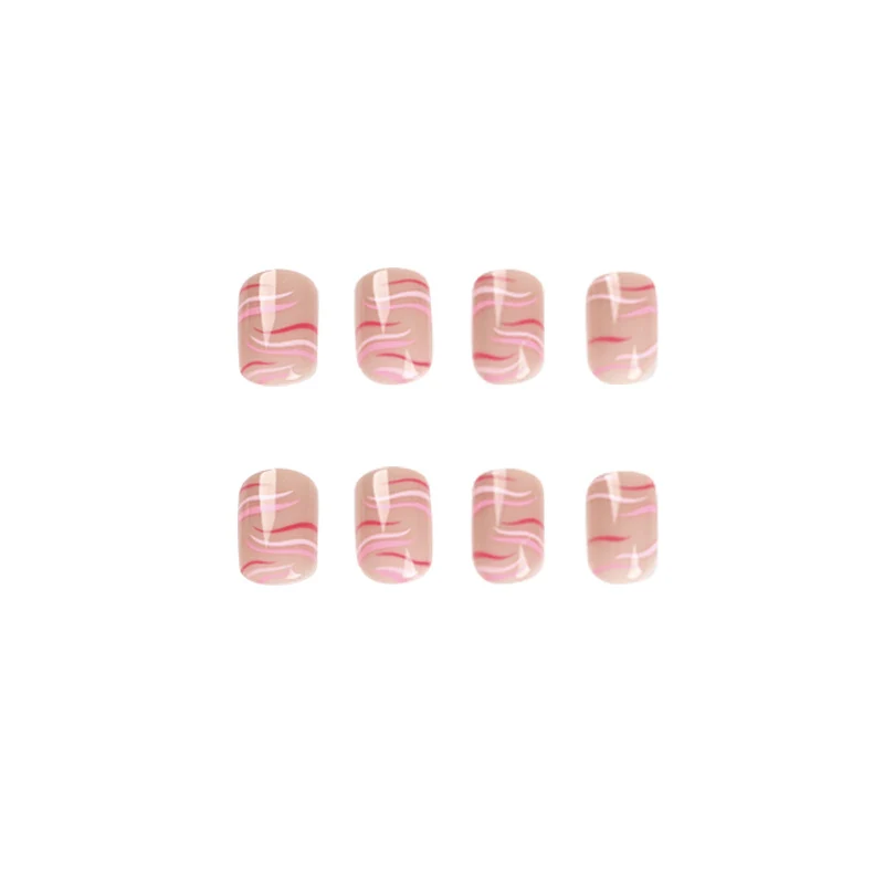 Artful Gel Nails with Elegant Wave Pattern Stornfield