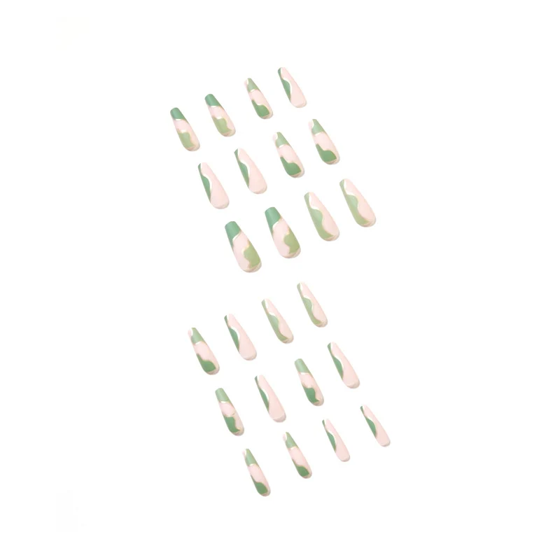 Artful Gel Nails with Elegant Wave Design and Gold Accents Stornfield
