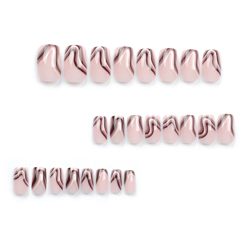 Artful Gel Nails with Elegant Wave Design Stornfield
