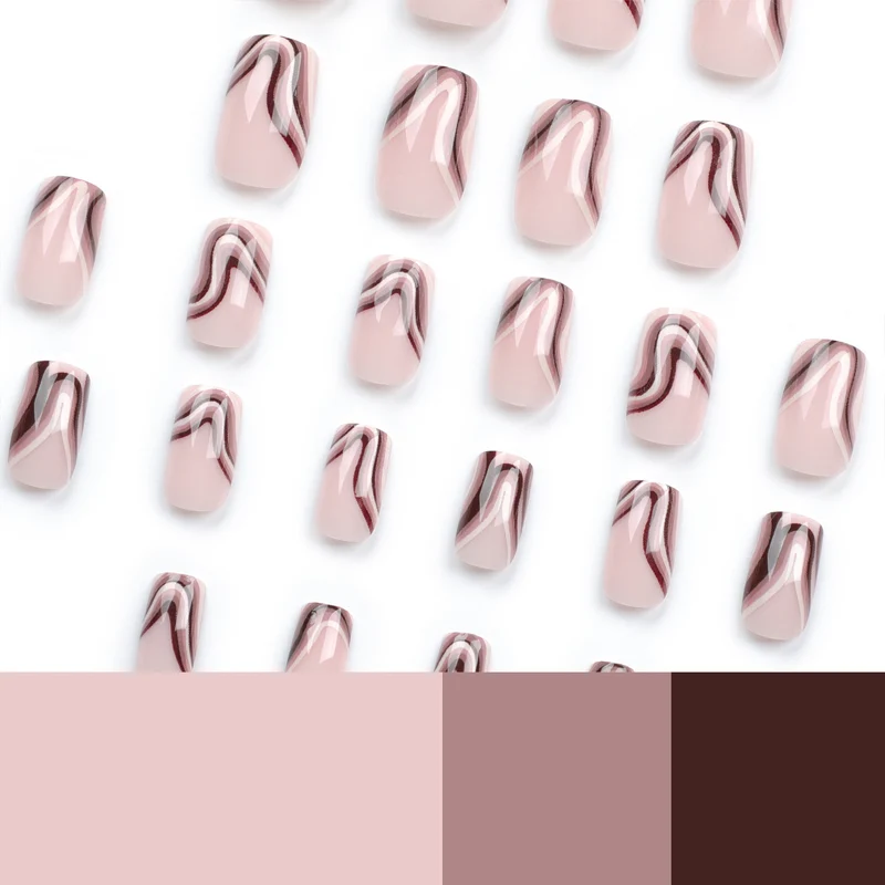 Artful Gel Nails with Elegant Wave Design Stornfield