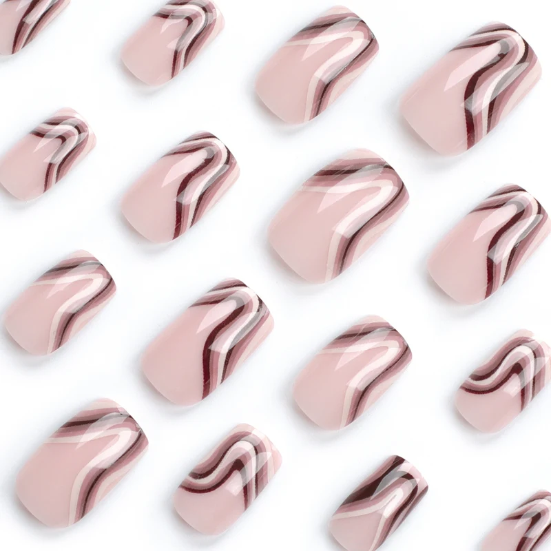 Artful Gel Nails with Elegant Wave Design Stornfield