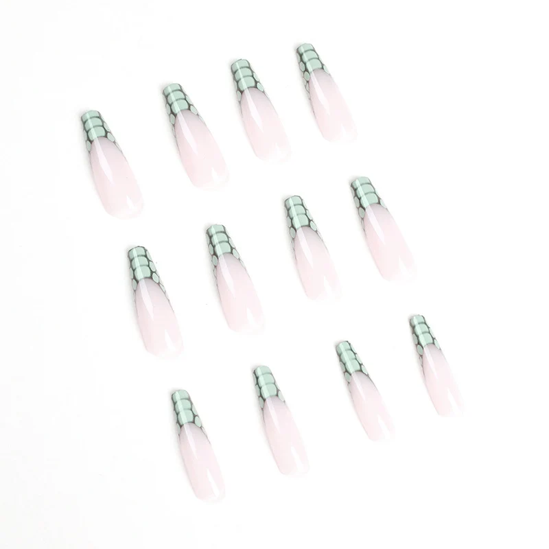 Artful gel nails with elegant snake pattern and high gloss Stornfield