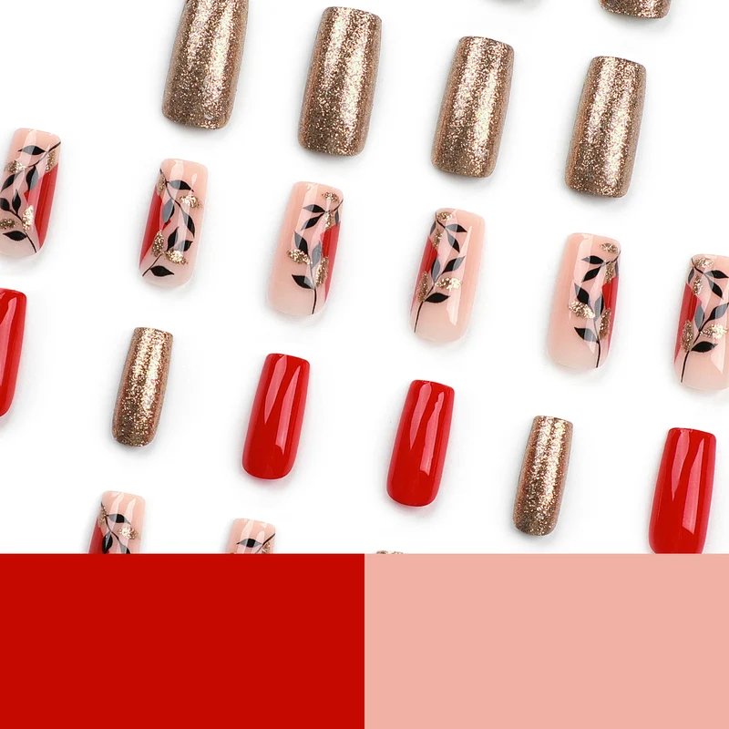 Artful Gel Nails with Elegant Floral Design and Glitter Accents Stornfield