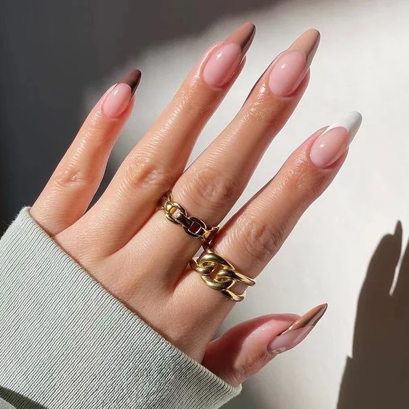 Artful gel nails with elegant gradient and fashionable accent Stornfield