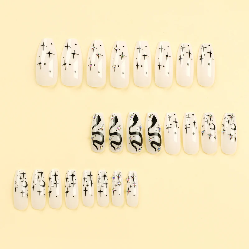 Artful gel nails with elegant 3D design and glitter accents Stornfield