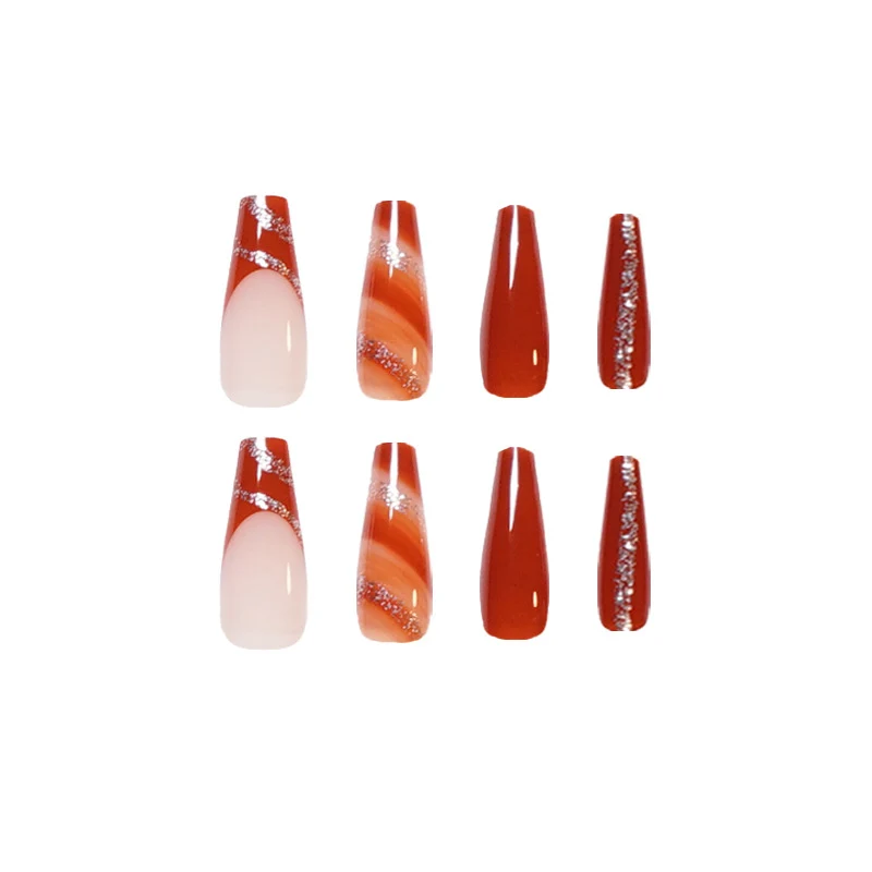 Artful gel nails in elegant high-gloss design with glitter accents and stylish patterns Stornfield