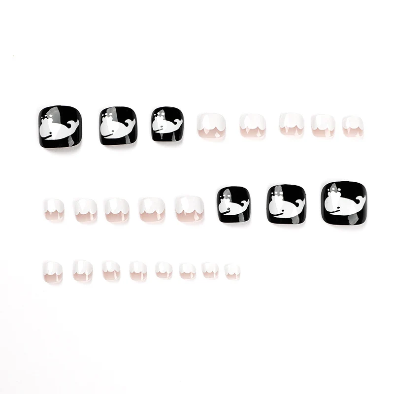 Artful toenail art with a moody whale motif Stornfield