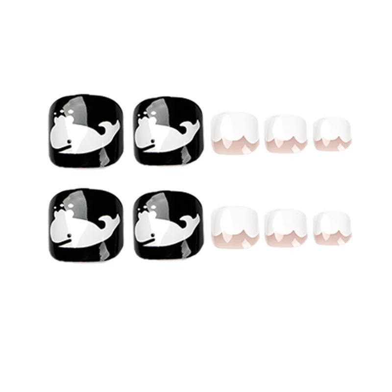 Artful toenail art with a moody whale motif Stornfield
