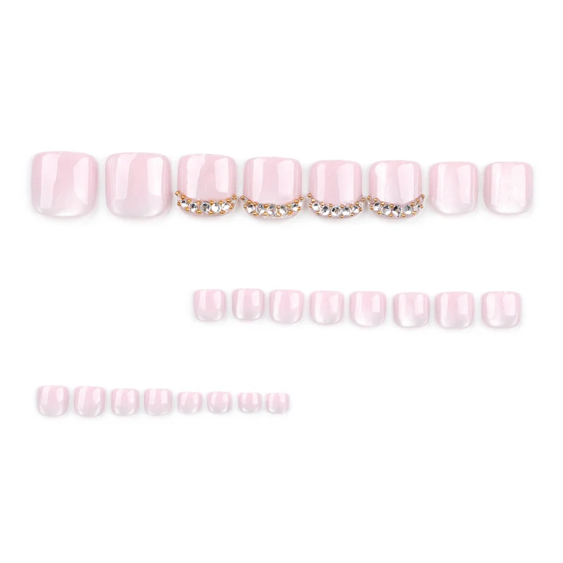 Artful toenail art with glitter and rhinestone decorations Stornfield