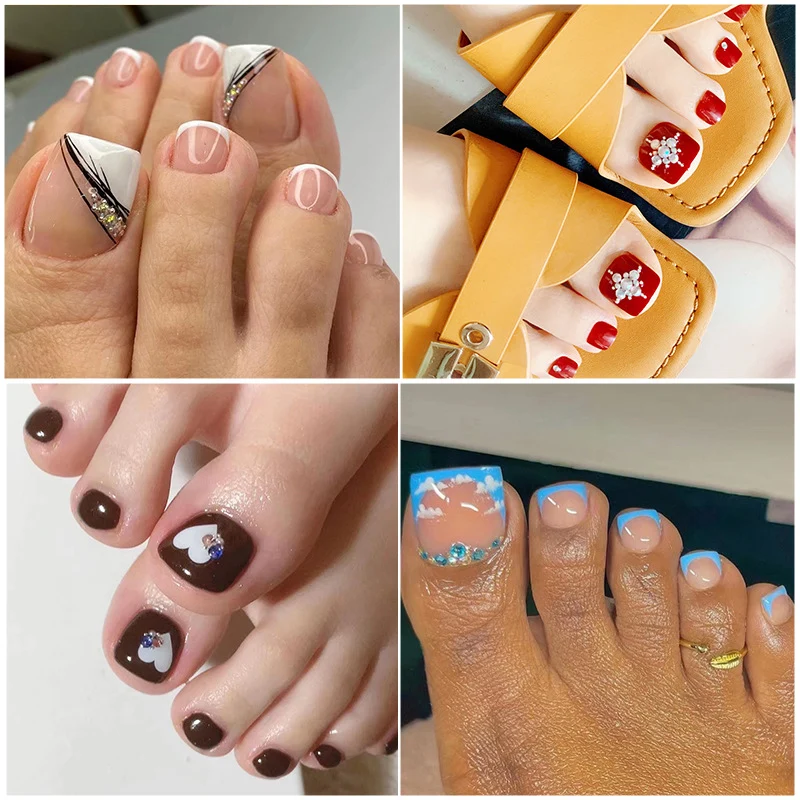 Artful toenail art with glitter and geometric accents Stornfield