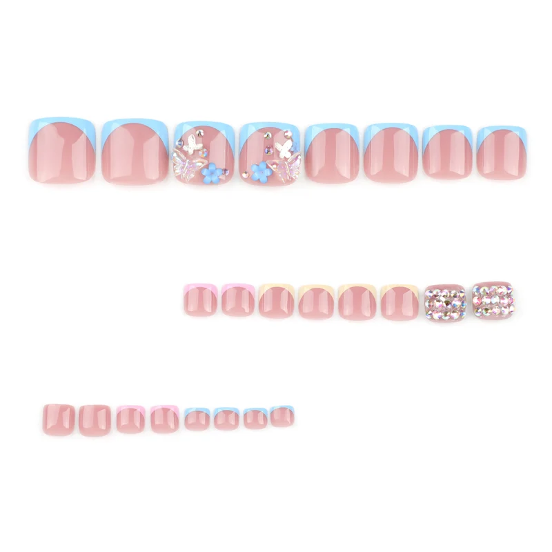 Artful toenail art with glitter and flower motifs Stornfield