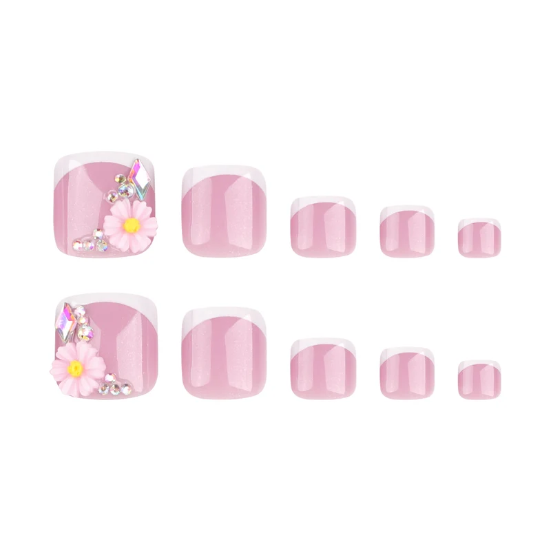 Artful toenail art with floral decorations Stornfield