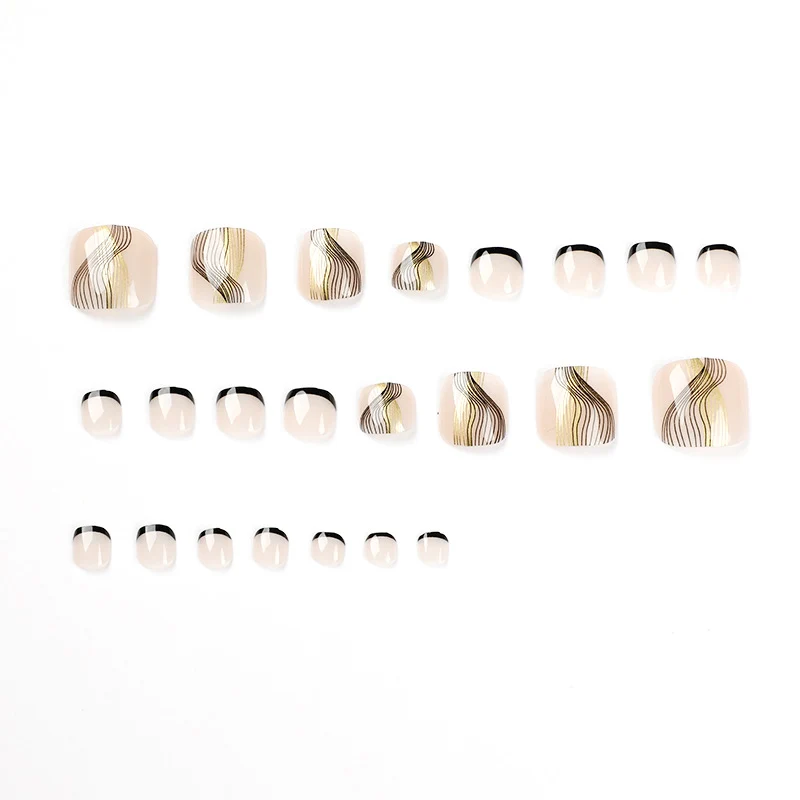 Artful toenail art with elegant wave design Stornfield