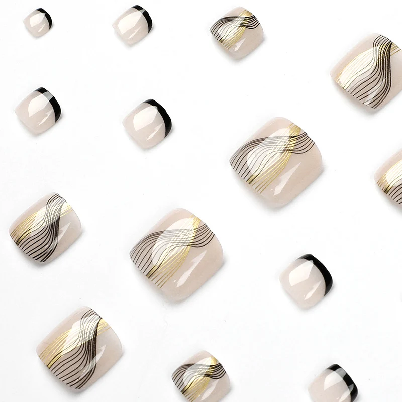 Artful toenail art with elegant wave design Stornfield