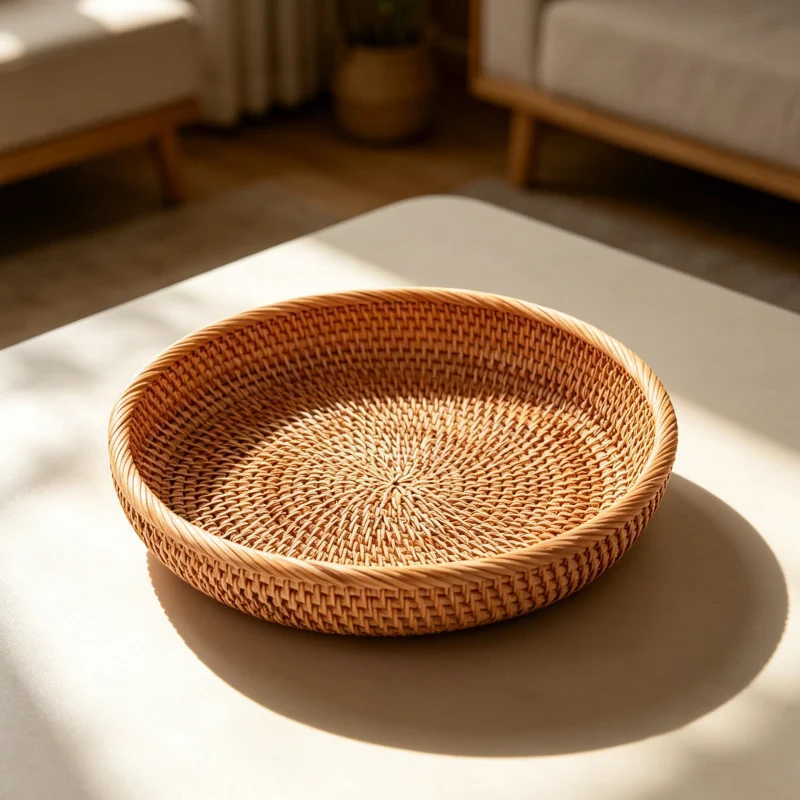 Round Decorative Woven Serving Tray Stornfield