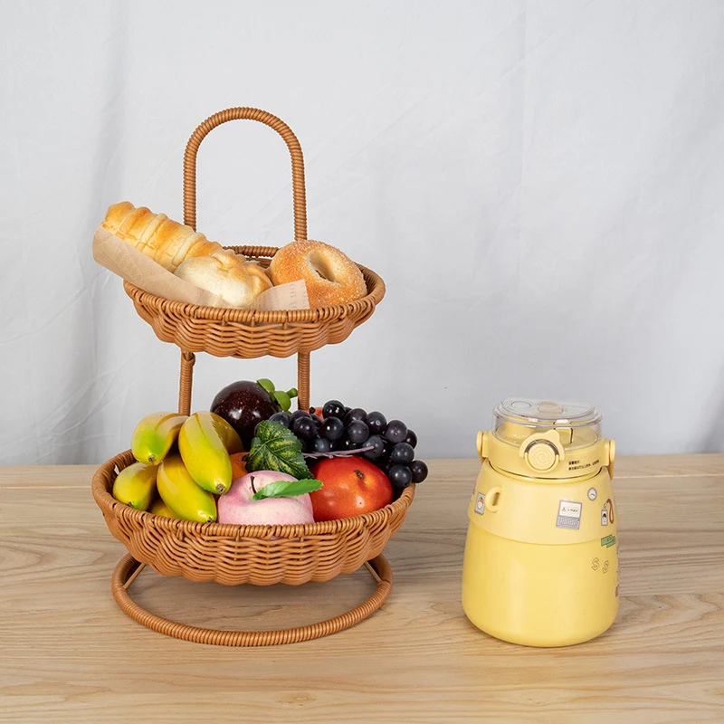 Two-Tiered Wicker Fruit Stand Stornfield