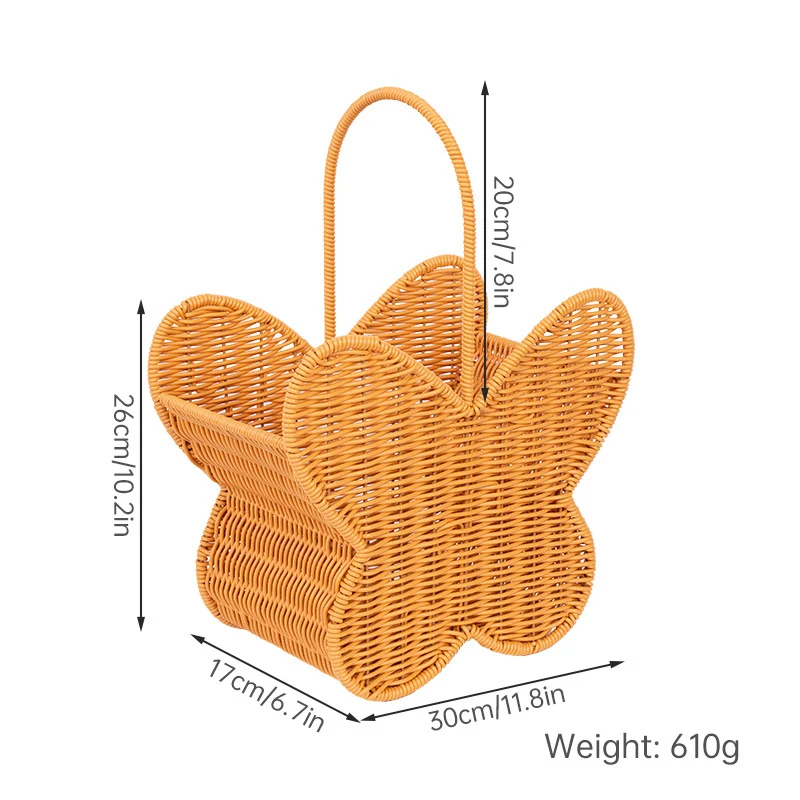 Butterfly-Shaped Woven Storage Basket Stornfield