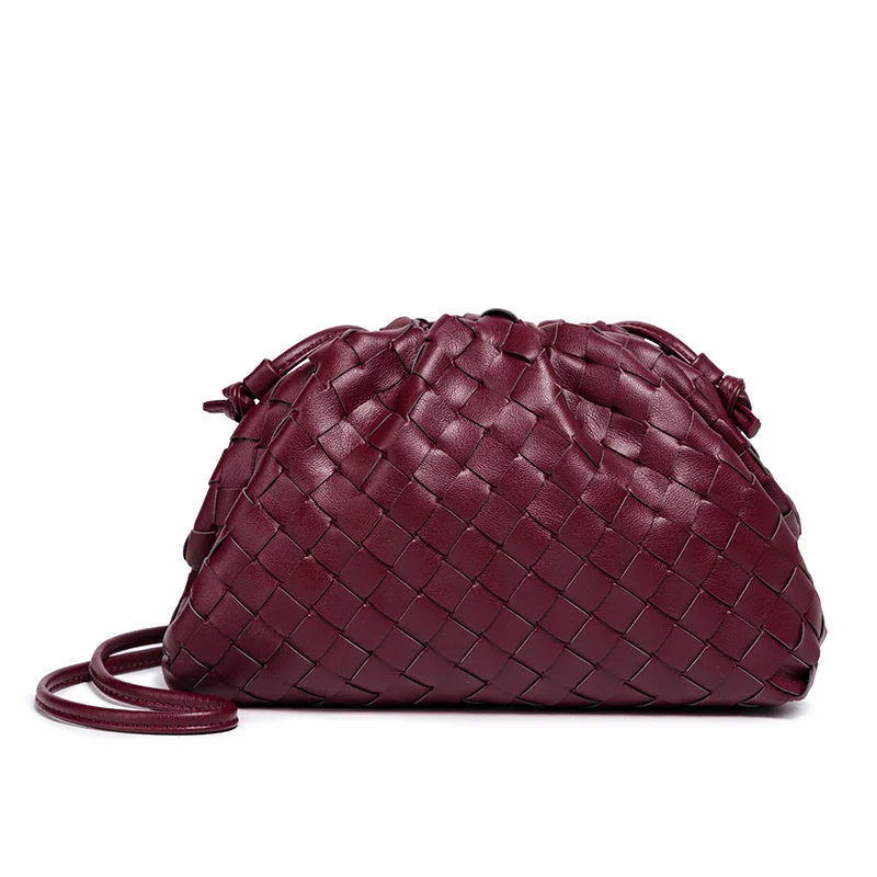 Elegante Gewebte Leder Eimer Tasche Karnz