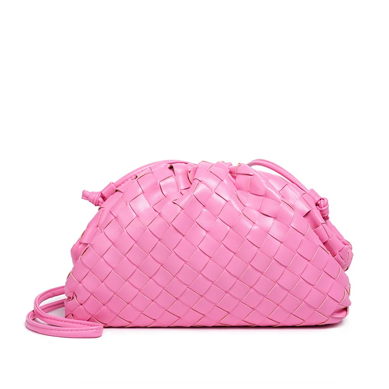 Elegante Gewebte Leder Eimer Tasche Karnz