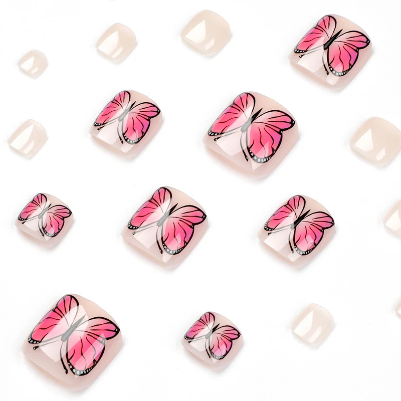 Artful toenail design with butterfly design Stornfield