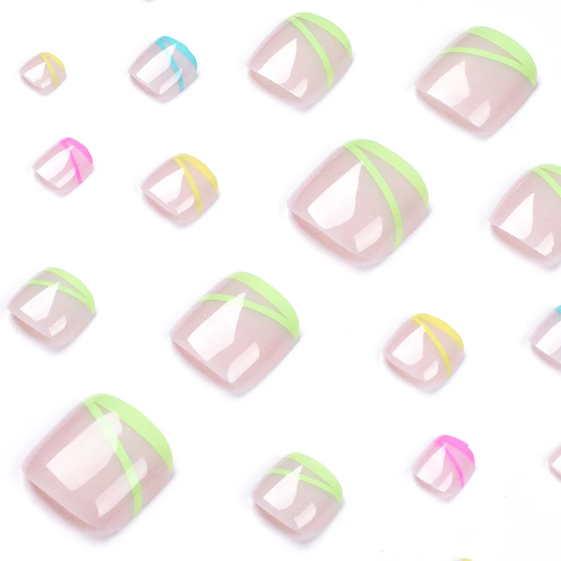 Artful toenail design with modern lines Stornfield