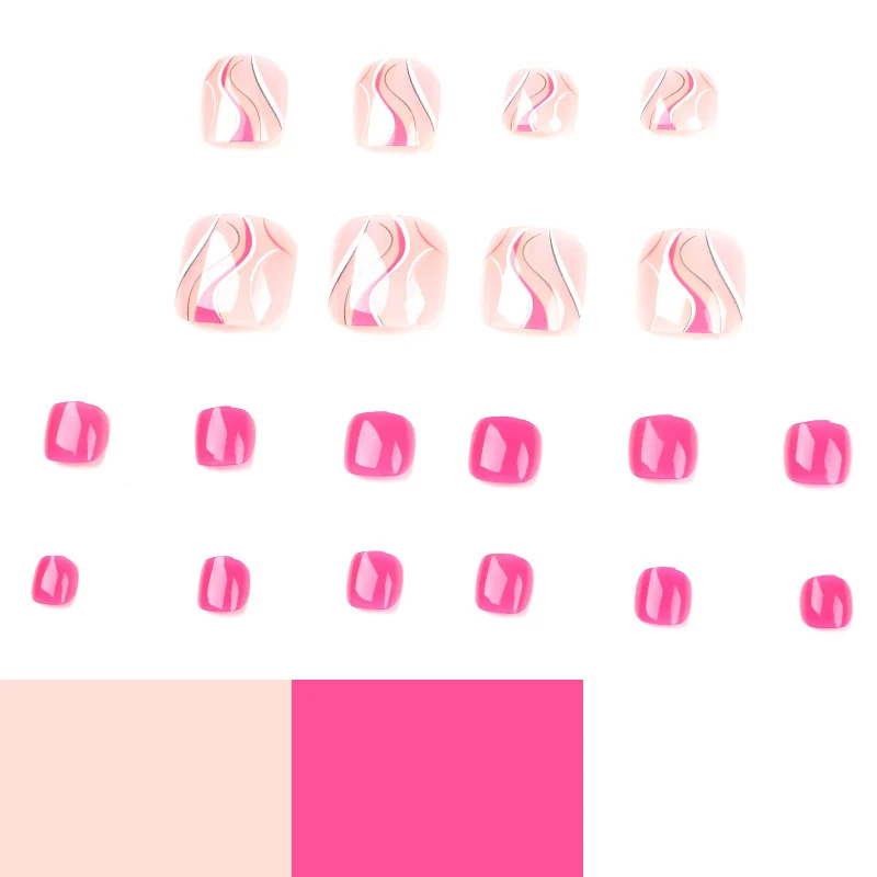 Artful toenail design with creative wave accents Stornfield