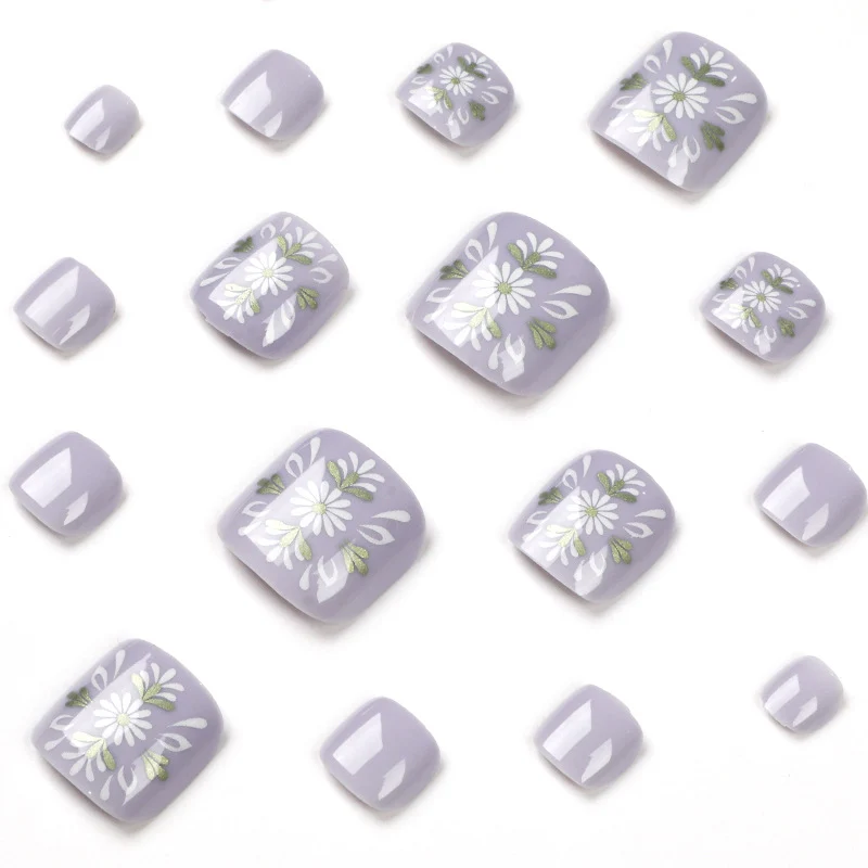 Artistic toenail design with elegant floral design Stornfield
