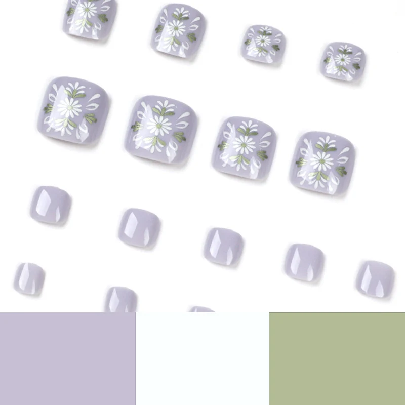Artistic toenail design with elegant floral design Stornfield