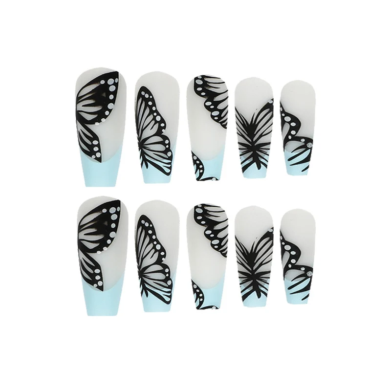 Artistic printed nails with butterfly design Stornfield