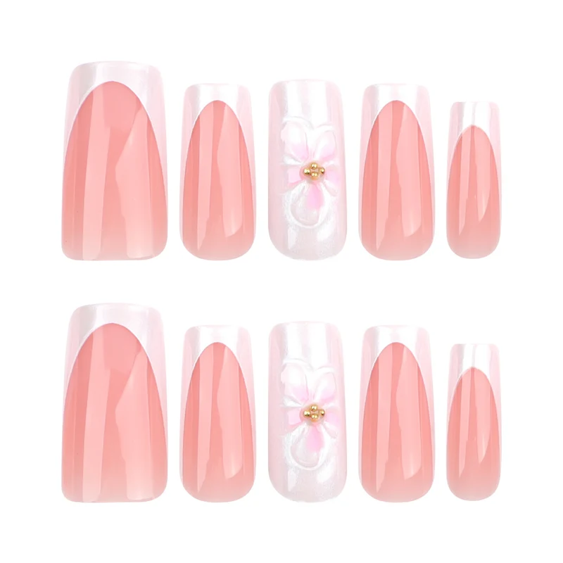 Artistic biodegradable nail extensions with floral accents Stornfield