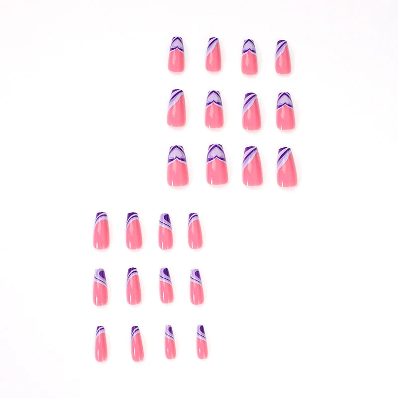 Artistic acrylic nails with creative heart and wave patterns Stornfield