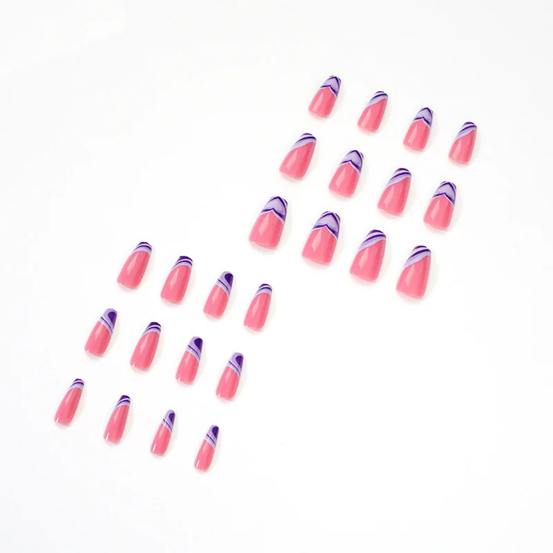 Artistic acrylic nails with creative heart and wave patterns Stornfield
