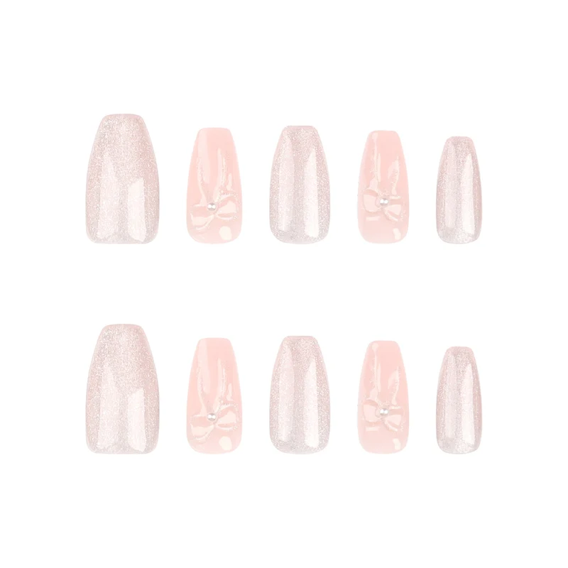 Artistic acrylic nails with glittering ombre design Stornfield