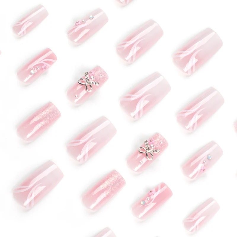 Artistic acrylic nails with elegant jewelry accents Stornfield