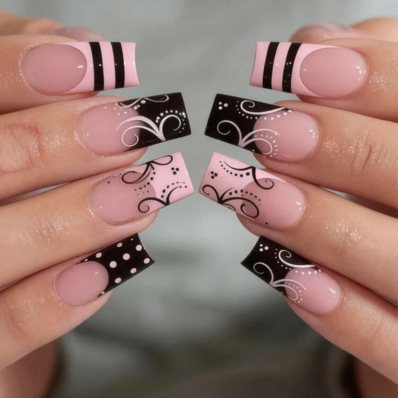 Artistic acrylic nails in elegant design Stornfield