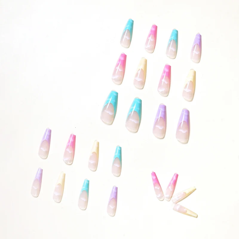 Artistic Acrylic Nails with Cloud Design Stornfield